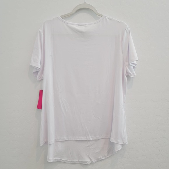 NWT First Love White Graphic Tee Women's Size 2X - Picture 4 of 6